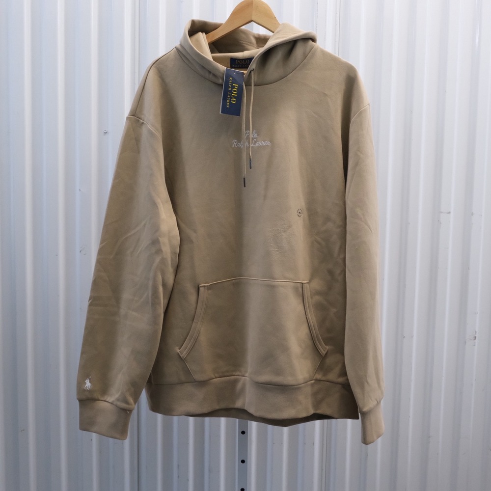 NWT Polo Ralph Lauren‎ Men's Size XXL Logo Double Knit Hoodie Sweatshirt Khaki